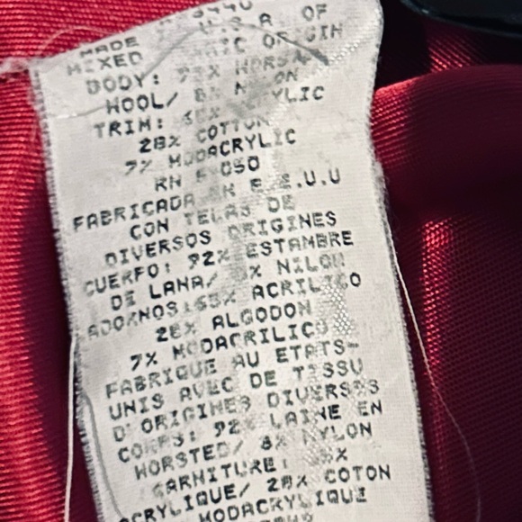 Vintage Wool Ralph Lauren Plaid Jacket Faux Fur Collar Red Sz 6 Small Blazer - Picture 11 of 12